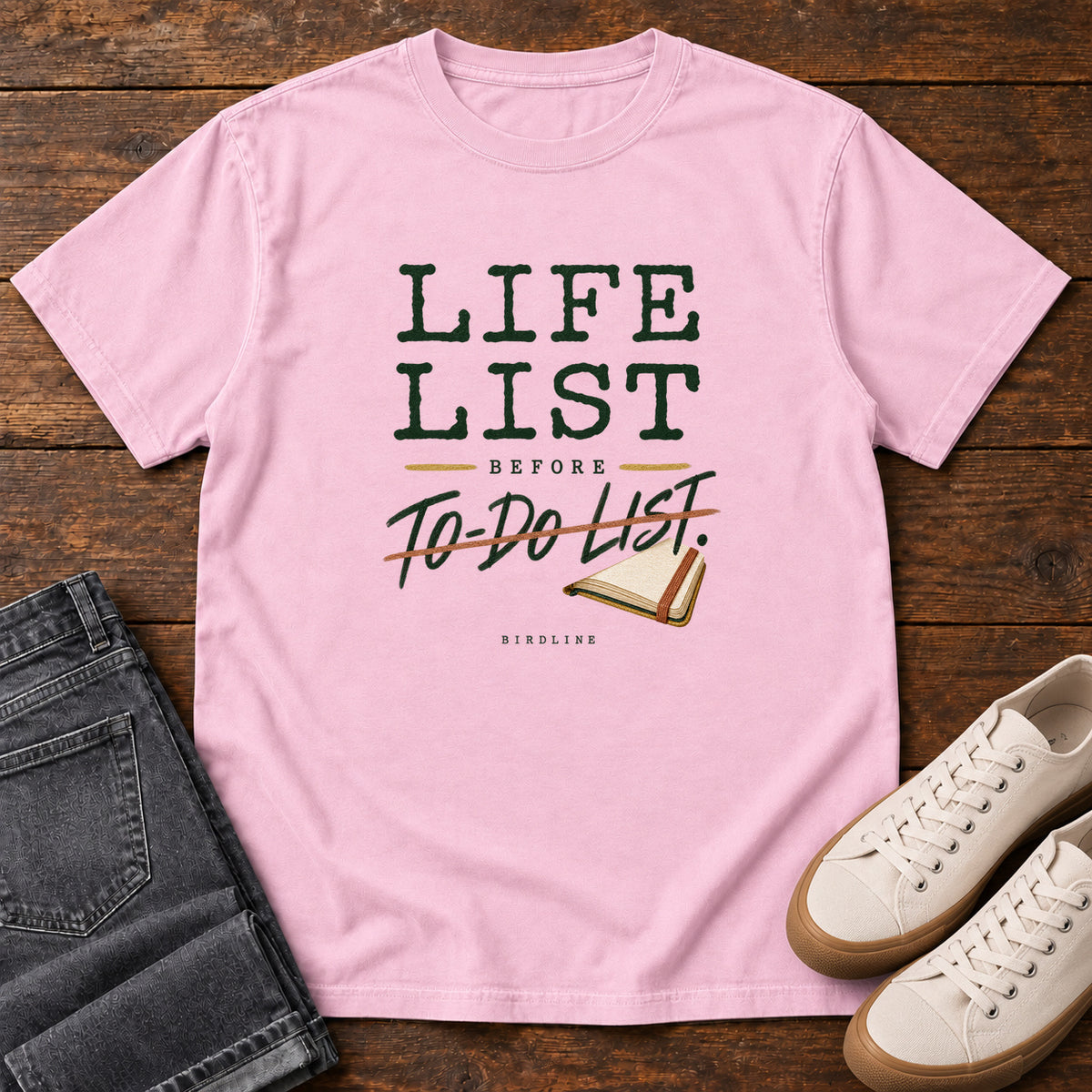 Life List Before To-Do List Notebook T-Shirt in Blossom