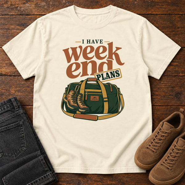 I Have Weekend Plans T-Shirt in Ivory, front view
