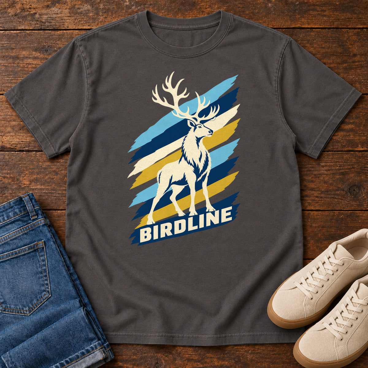Birdline White Elk T-Shirt in Graphite