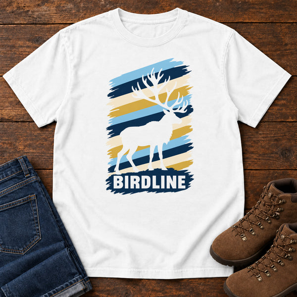 Birdline Elk Stripes T-Shirt in White, front view