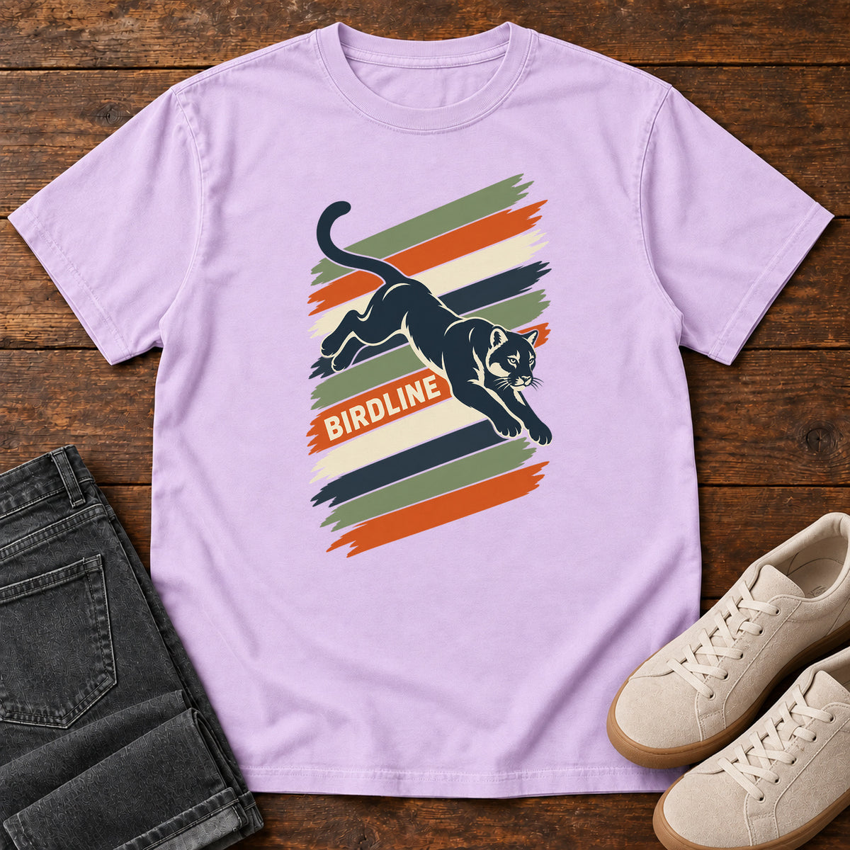 Birdline Panther Stripes T-Shirt in Orchid