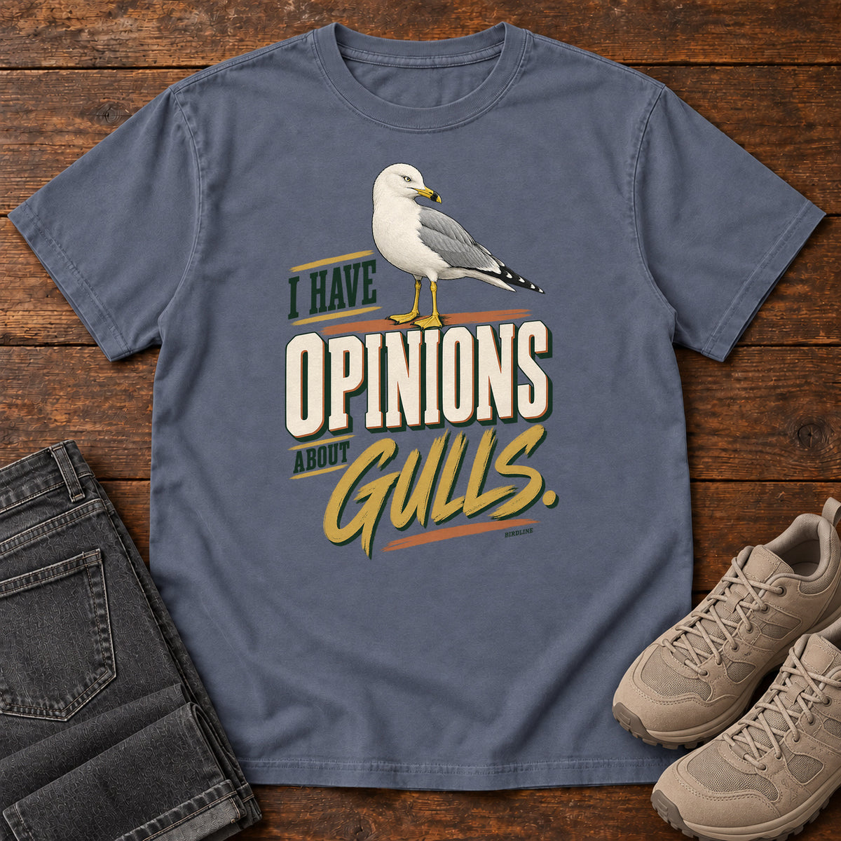 I Have Opinions About Gulls T-Shirt in Denim