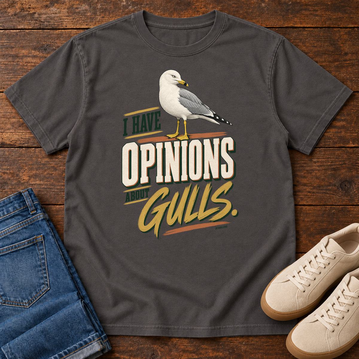 I Have Opinions About Gulls T-Shirt in Graphite
