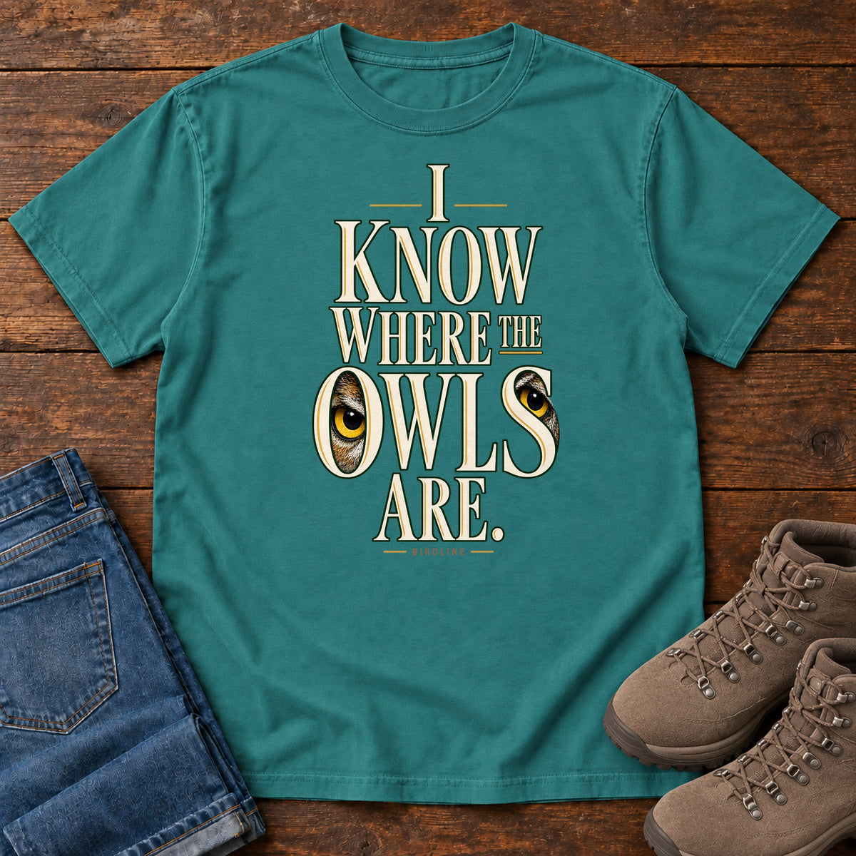 I Know Where the Owls Are T-Shirt in Emerald