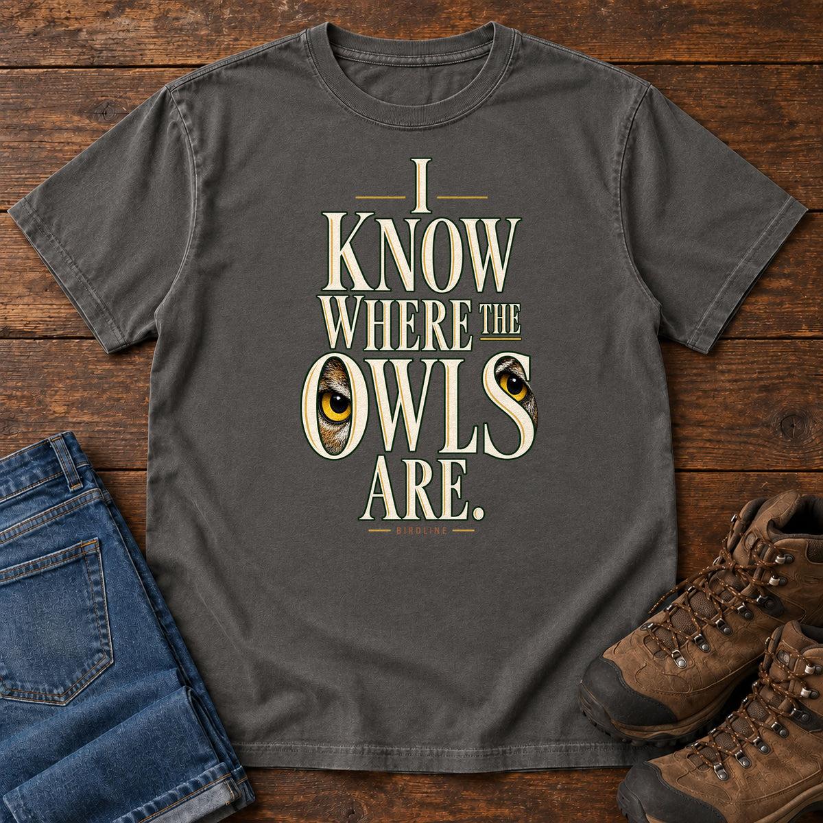 I Know Where the Owls Are T-Shirt in Pepper