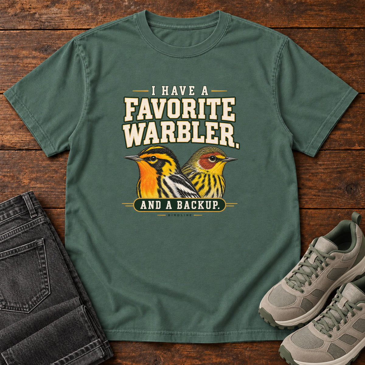 I Have a Favorite Warbler and a Backup T-Shirt in Blue Spruce