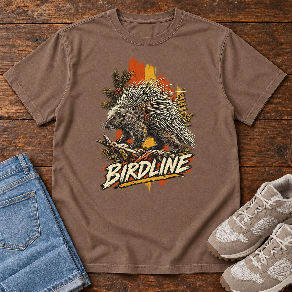 Birdline Porcupine Paint T-Shirt in Espresso