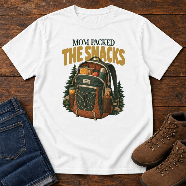 Mom Packed the Snacks T-Shirt in White, front view