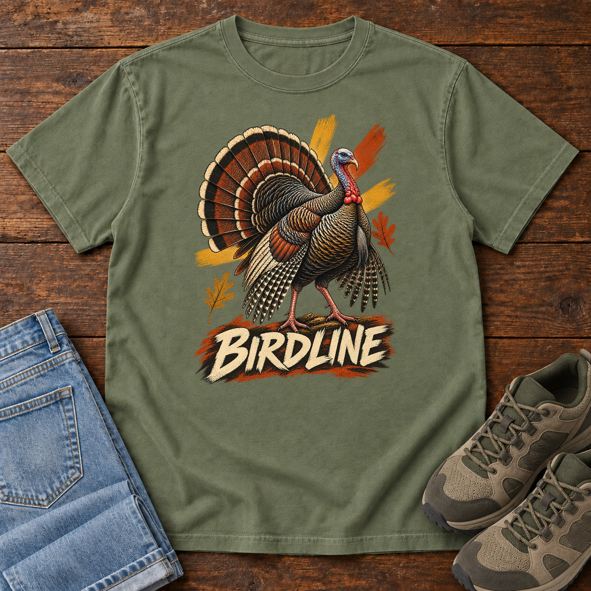 Birdline Turkey T-Shirt in Moss