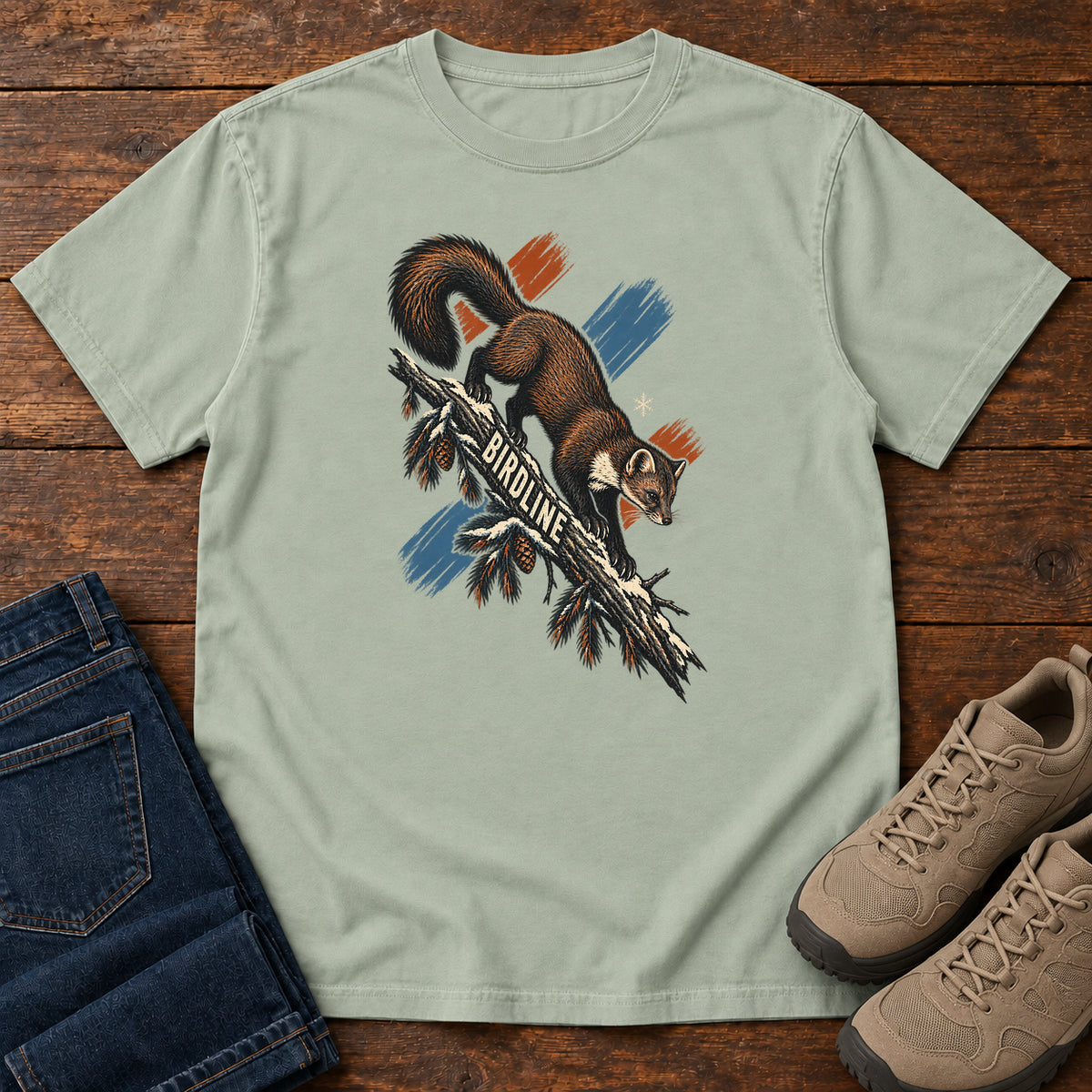 Birdline Squirrel Orange T-Shirt in Bay