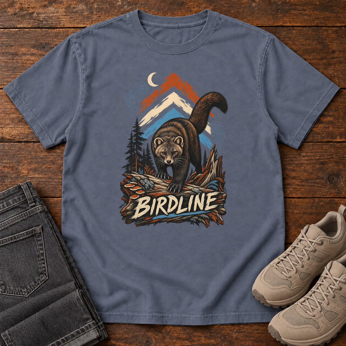 Birdline Panther Mountain T-Shirt in Denim