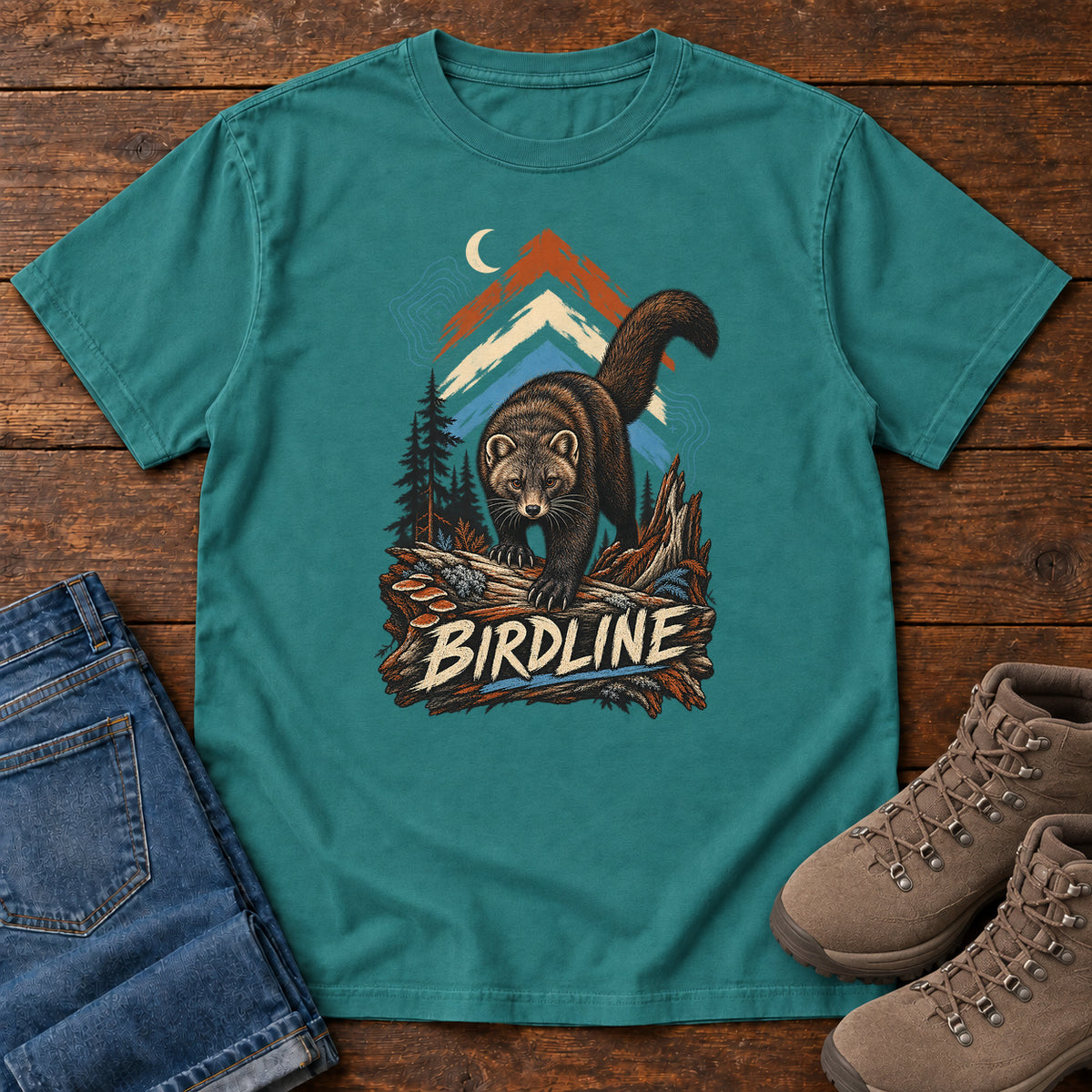 Birdline Panther Mountain T-Shirt in Emerald