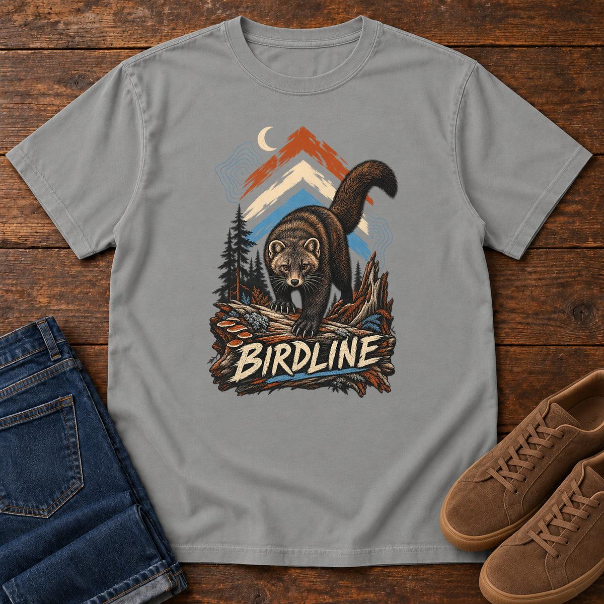 Birdline Panther Mountain T-Shirt in Grey