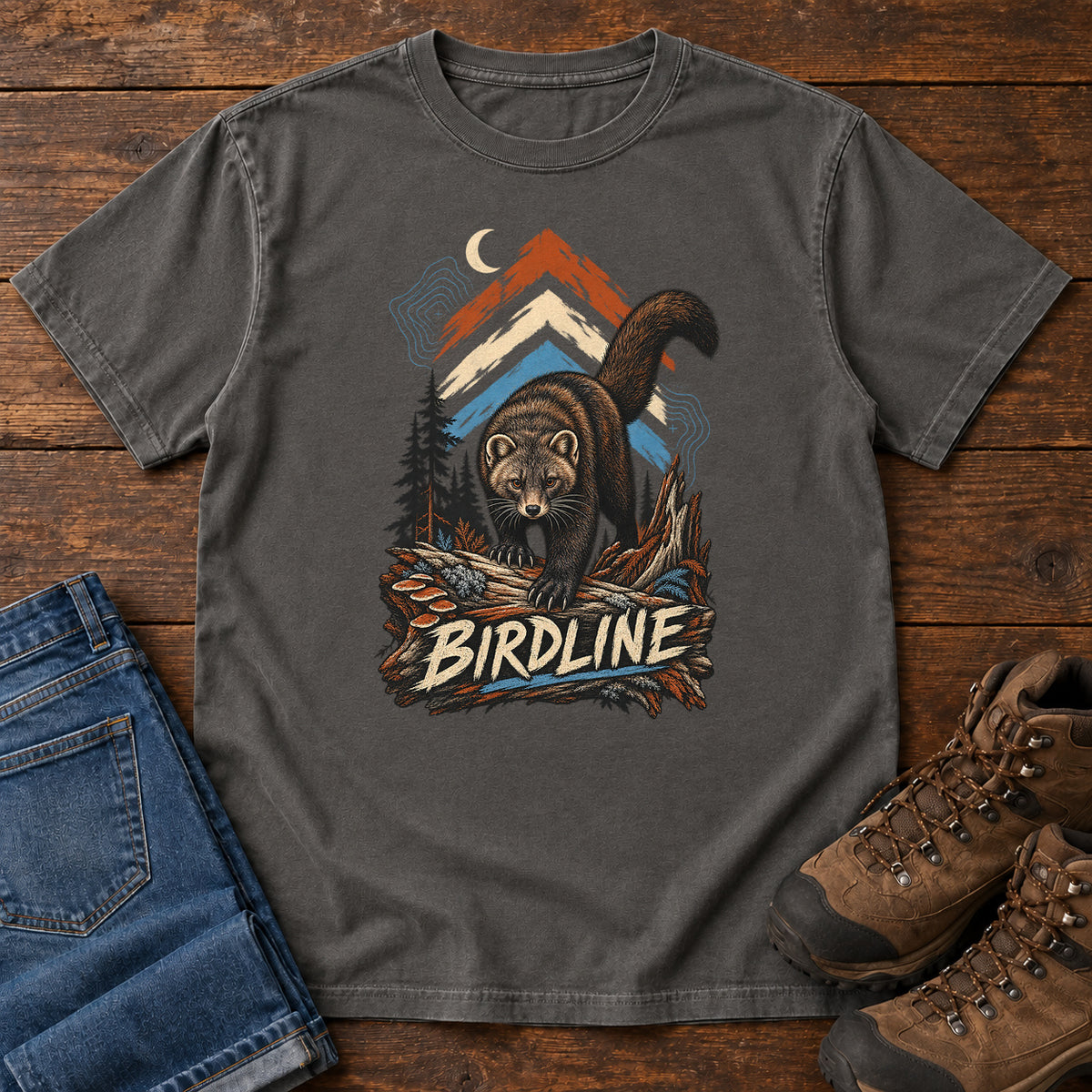 Birdline Panther Mountain T-Shirt in Pepper