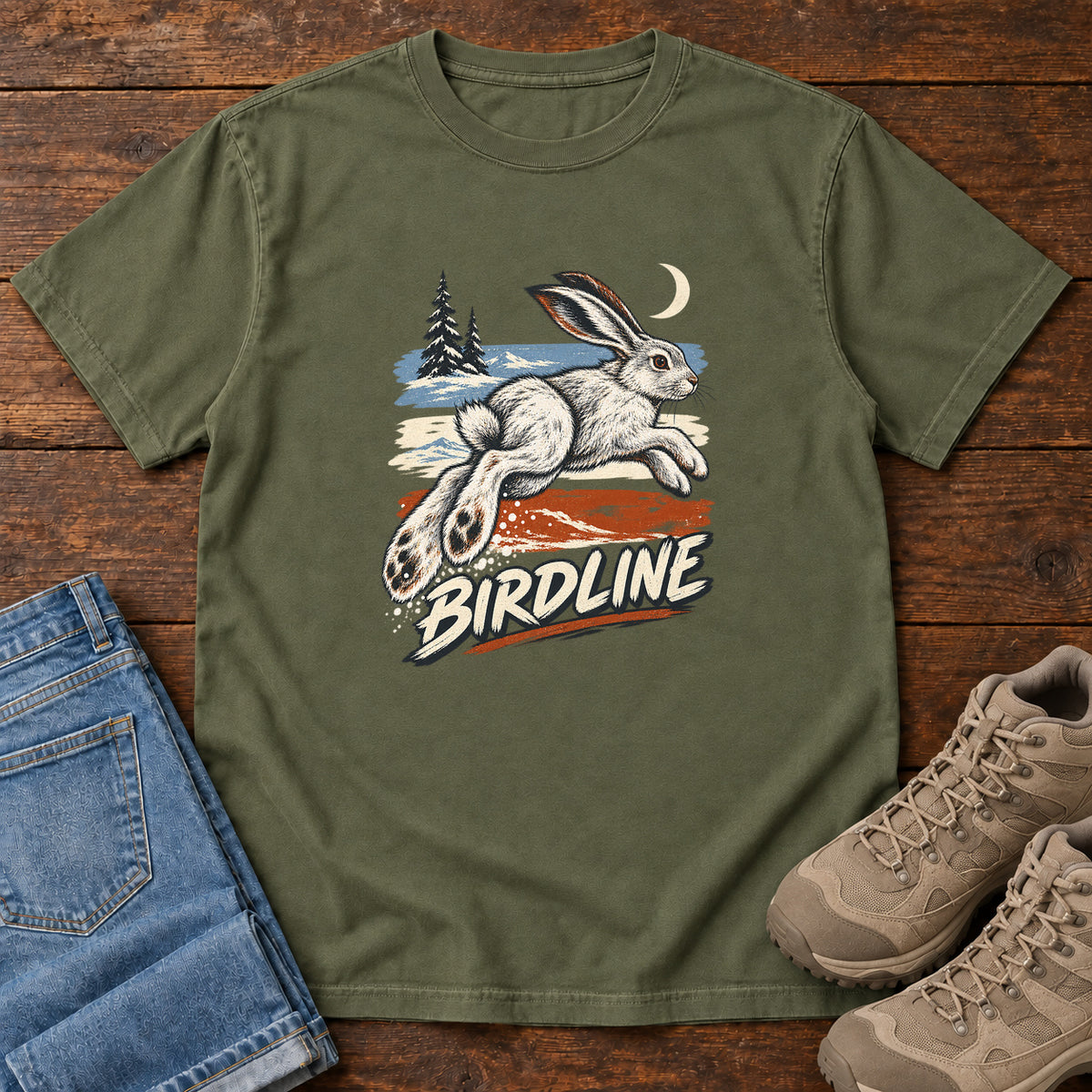 Birdline Hare Moon T-Shirt in Hemp