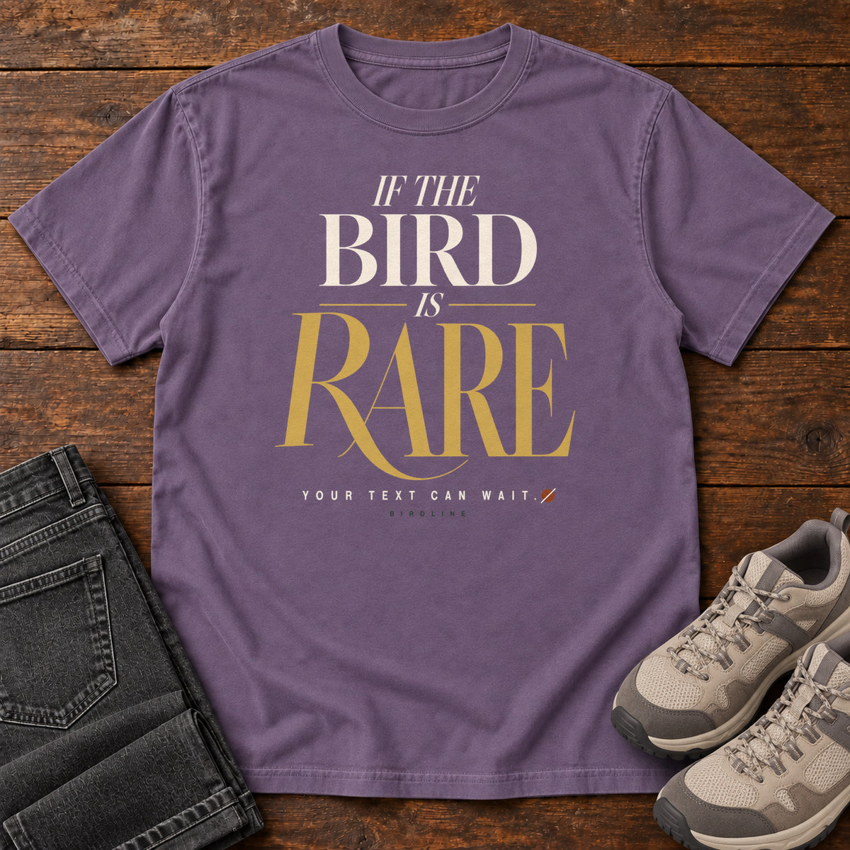 If the Bird is Rare Your Exit Can Wait T-Shirt in Grape