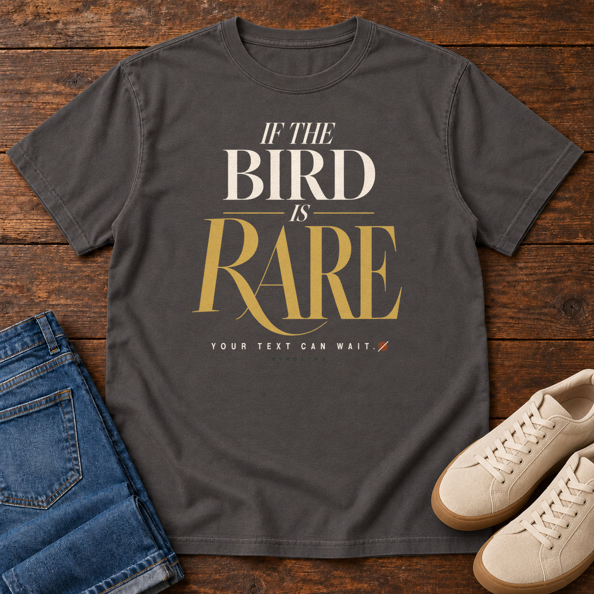 If the Bird is Rare Your Exit Can Wait T-Shirt in Graphite