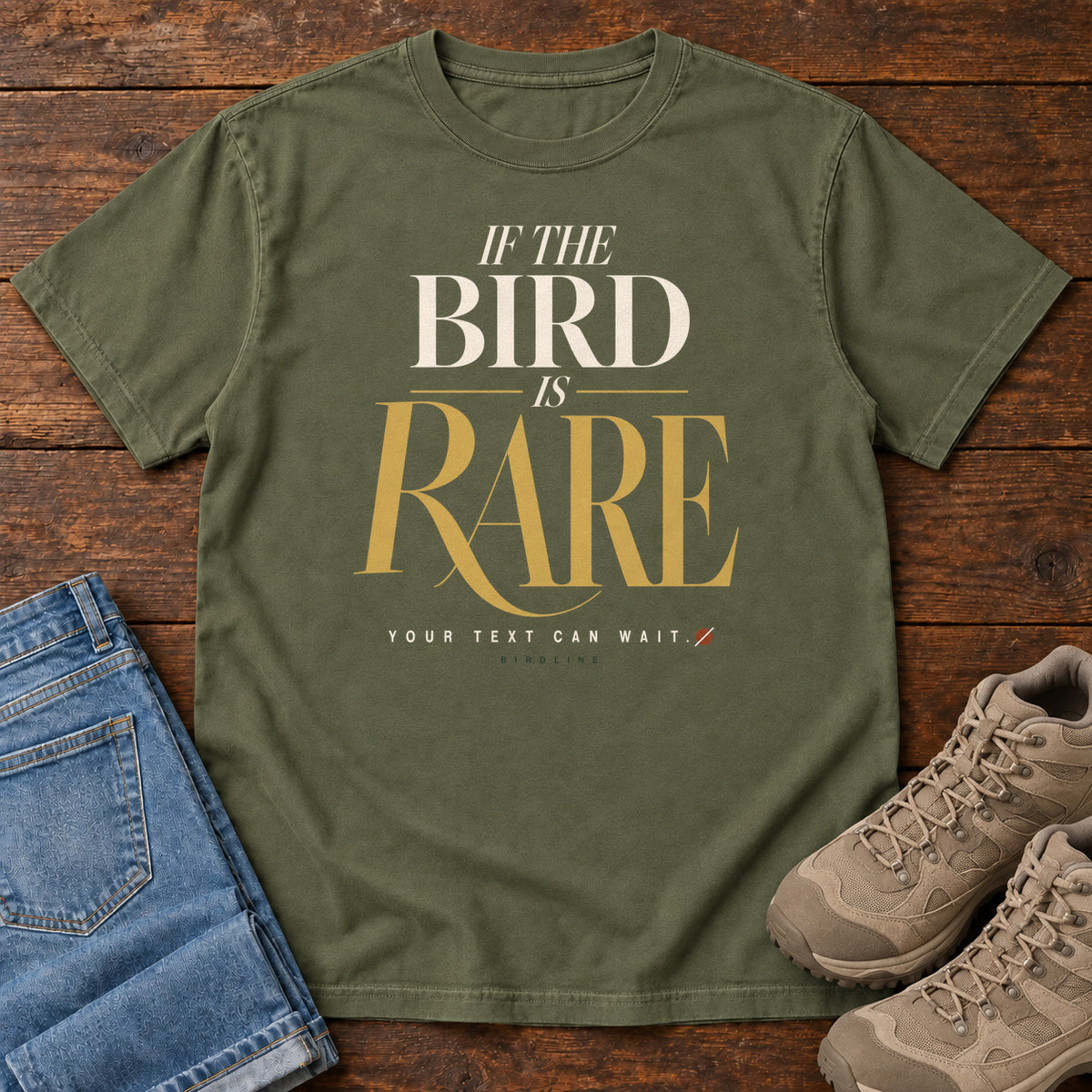 If the Bird is Rare Your Exit Can Wait T-Shirt in Hemp