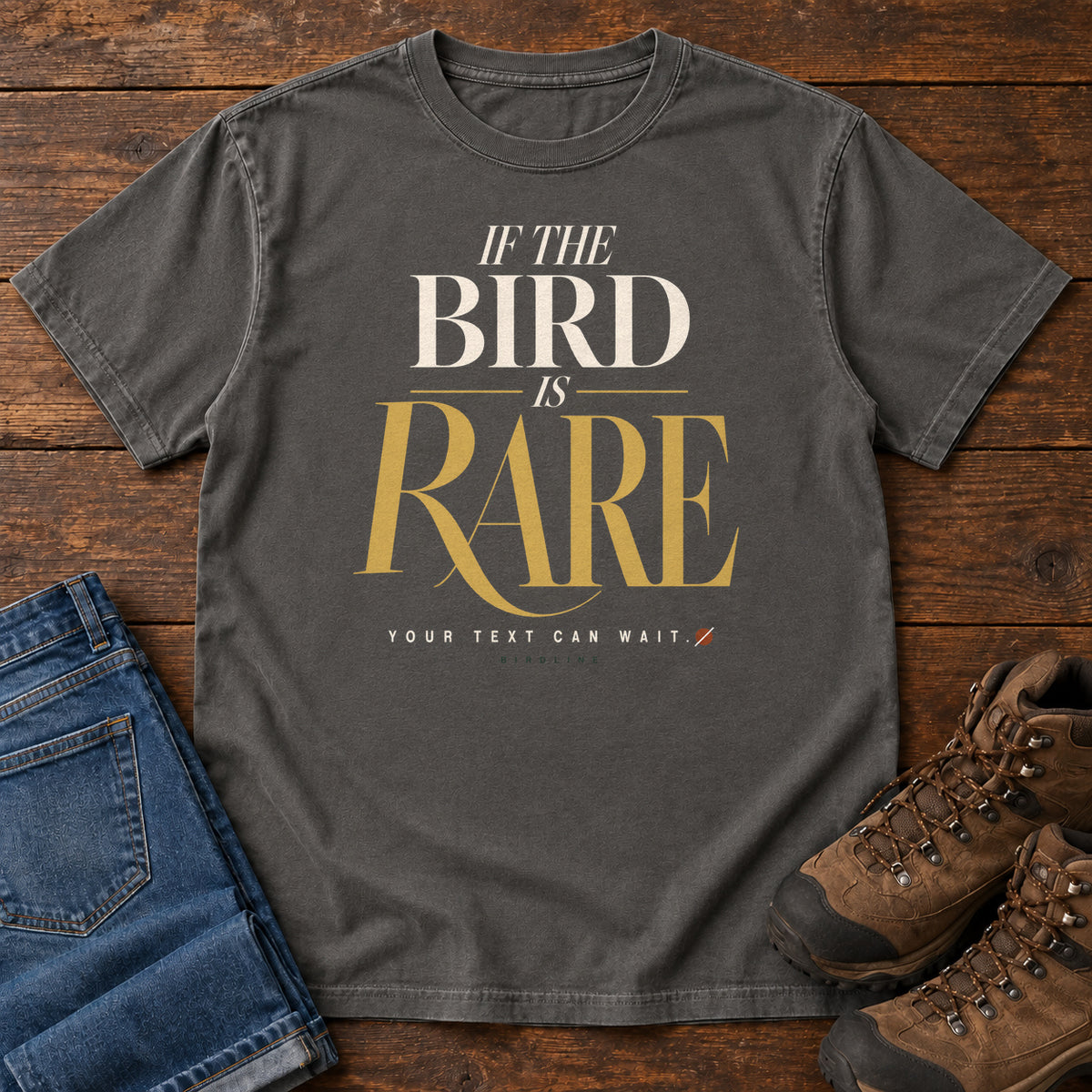 If the Bird is Rare Your Exit Can Wait T-Shirt in Pepper