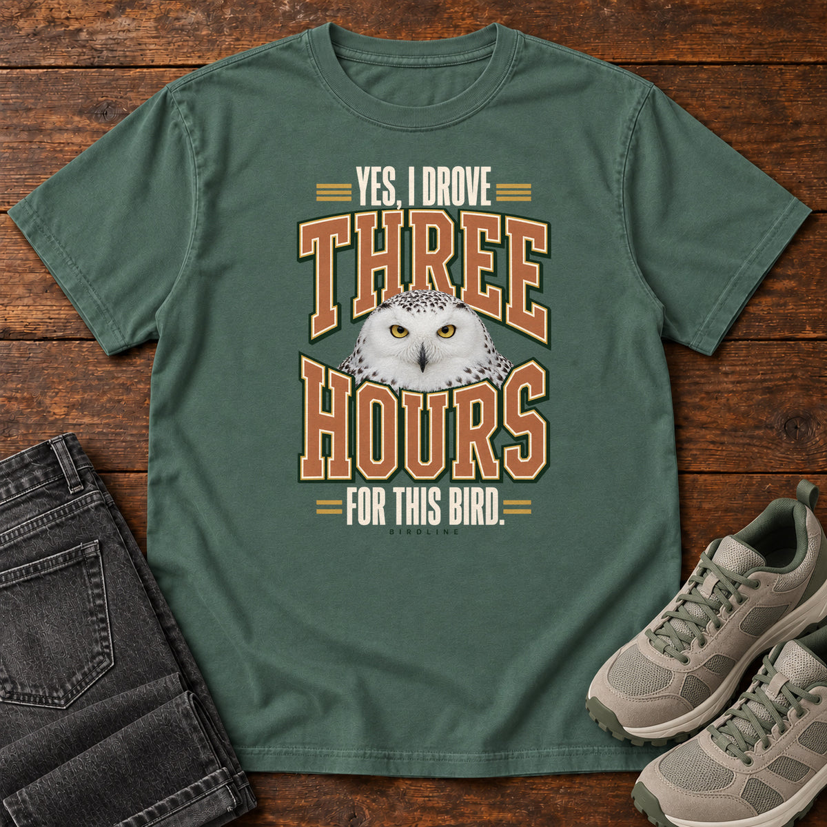 Yes I Drove Three Hours for This Bird T-Shirt in Blue Spruce