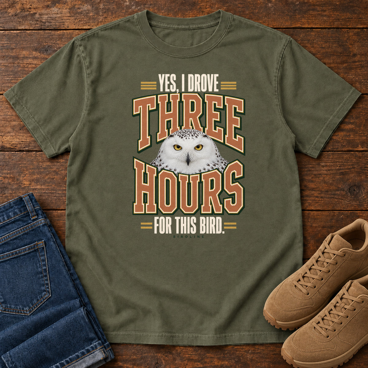 Yes I Drove Three Hours for This Bird T-Shirt in Sage