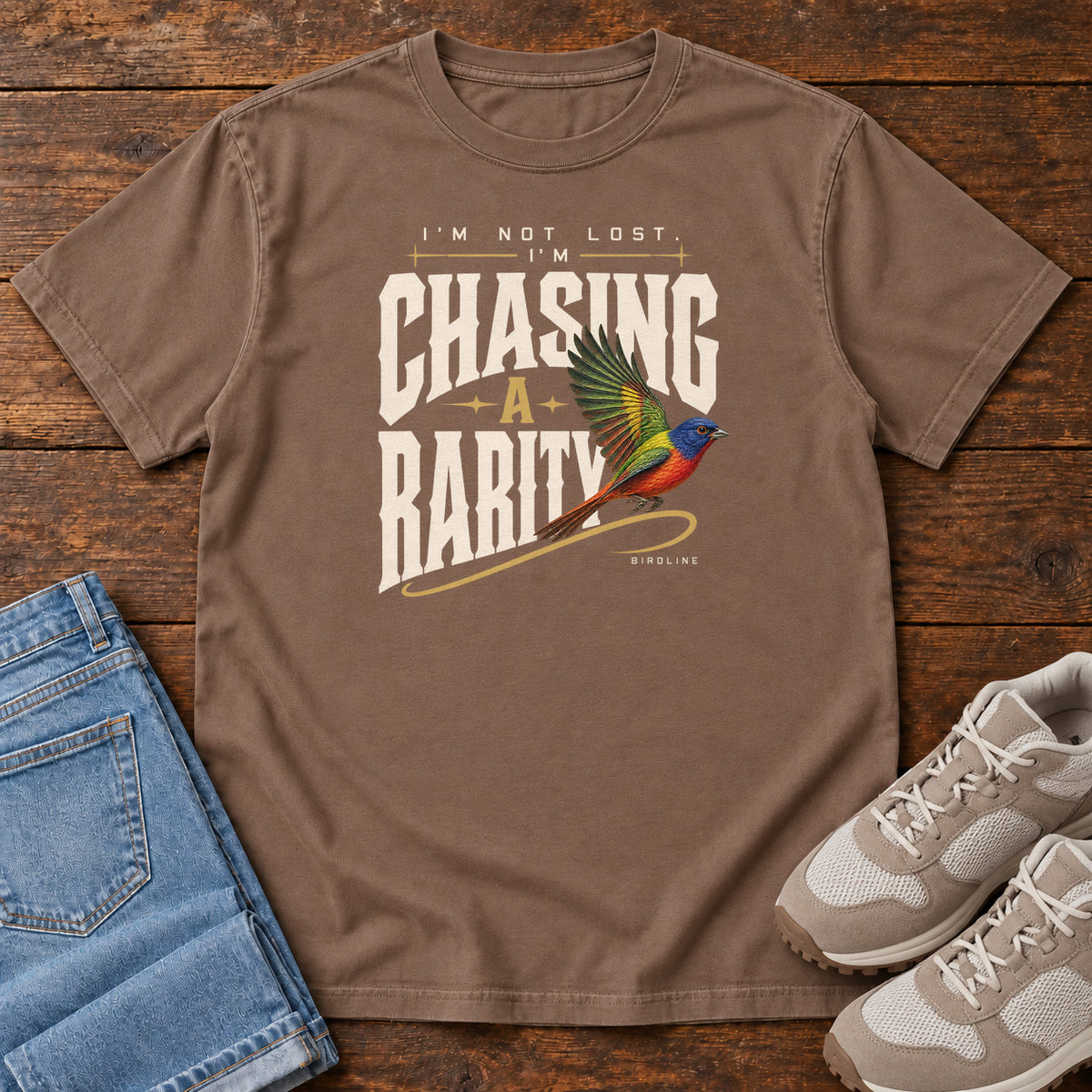 I'm Not Lost I'm Chasing a Rarity T-Shirt in Espresso
