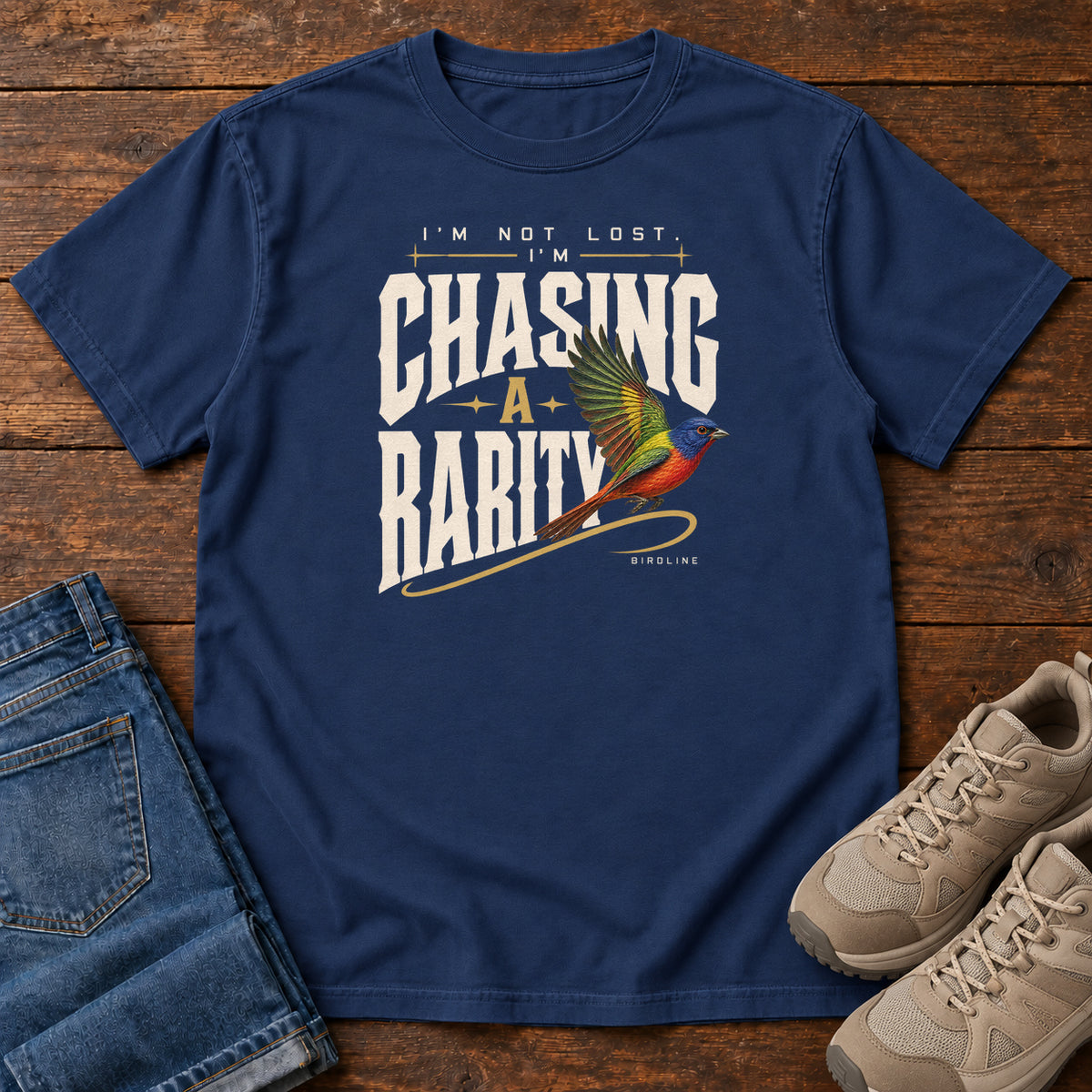 I'm Not Lost I'm Chasing a Rarity T-Shirt in True Navy