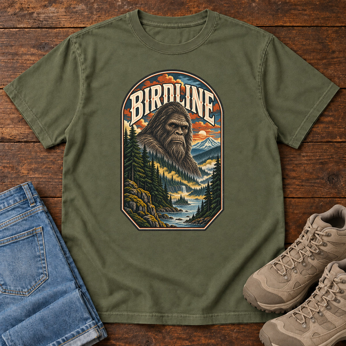 Birdline Bigfoot Badge T-Shirt in Hemp