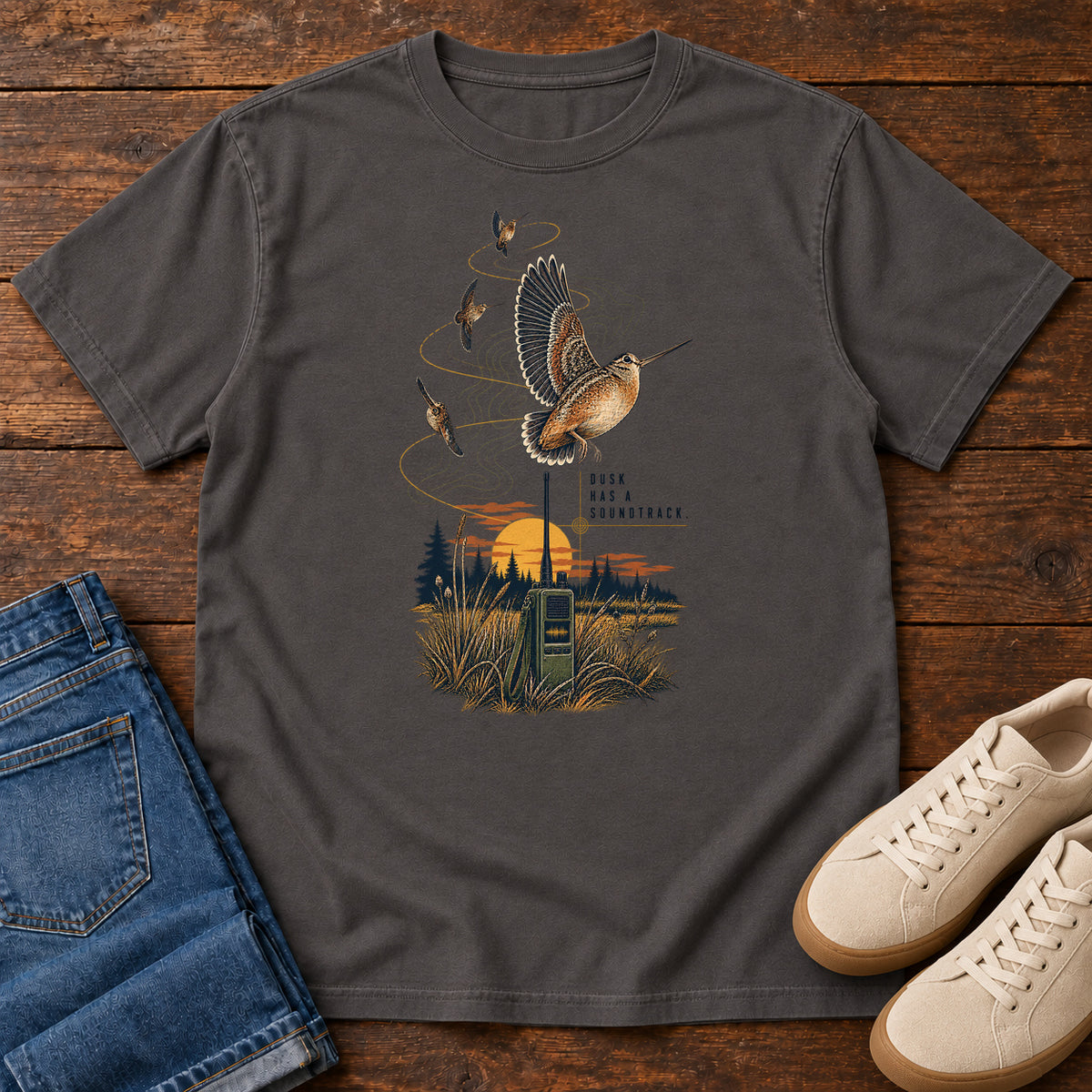 Bad Reception Bird Radio T-Shirt in Graphite