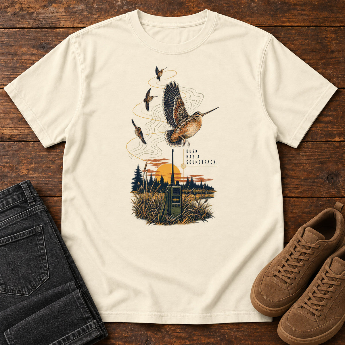 Bad Reception Bird Radio T-Shirt in Ivory