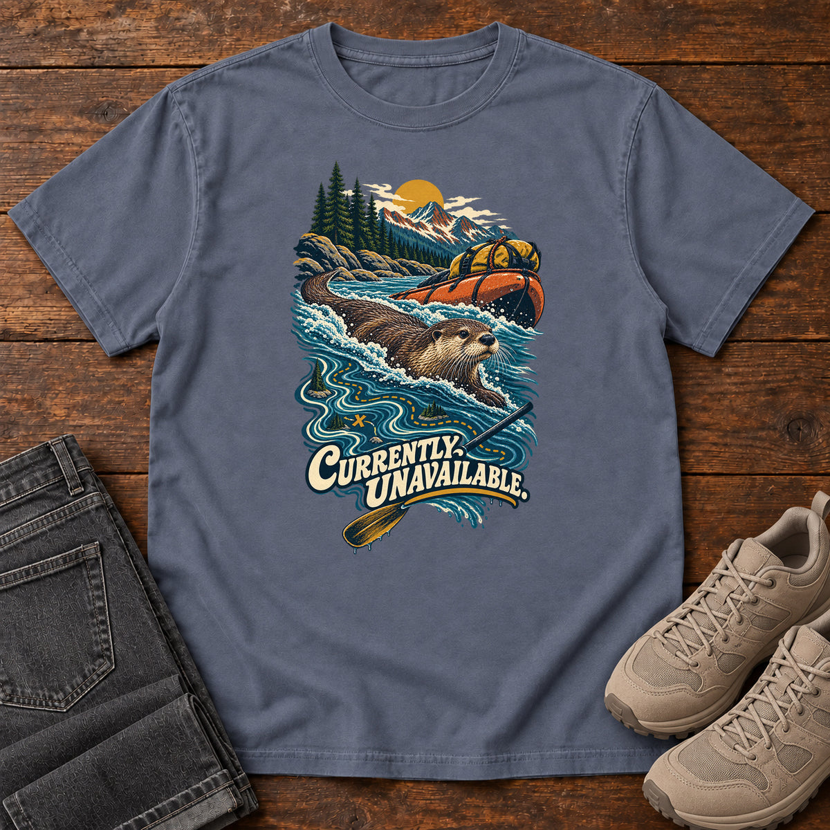Currently Unavailable Otter Kayak T-Shirt in Denim