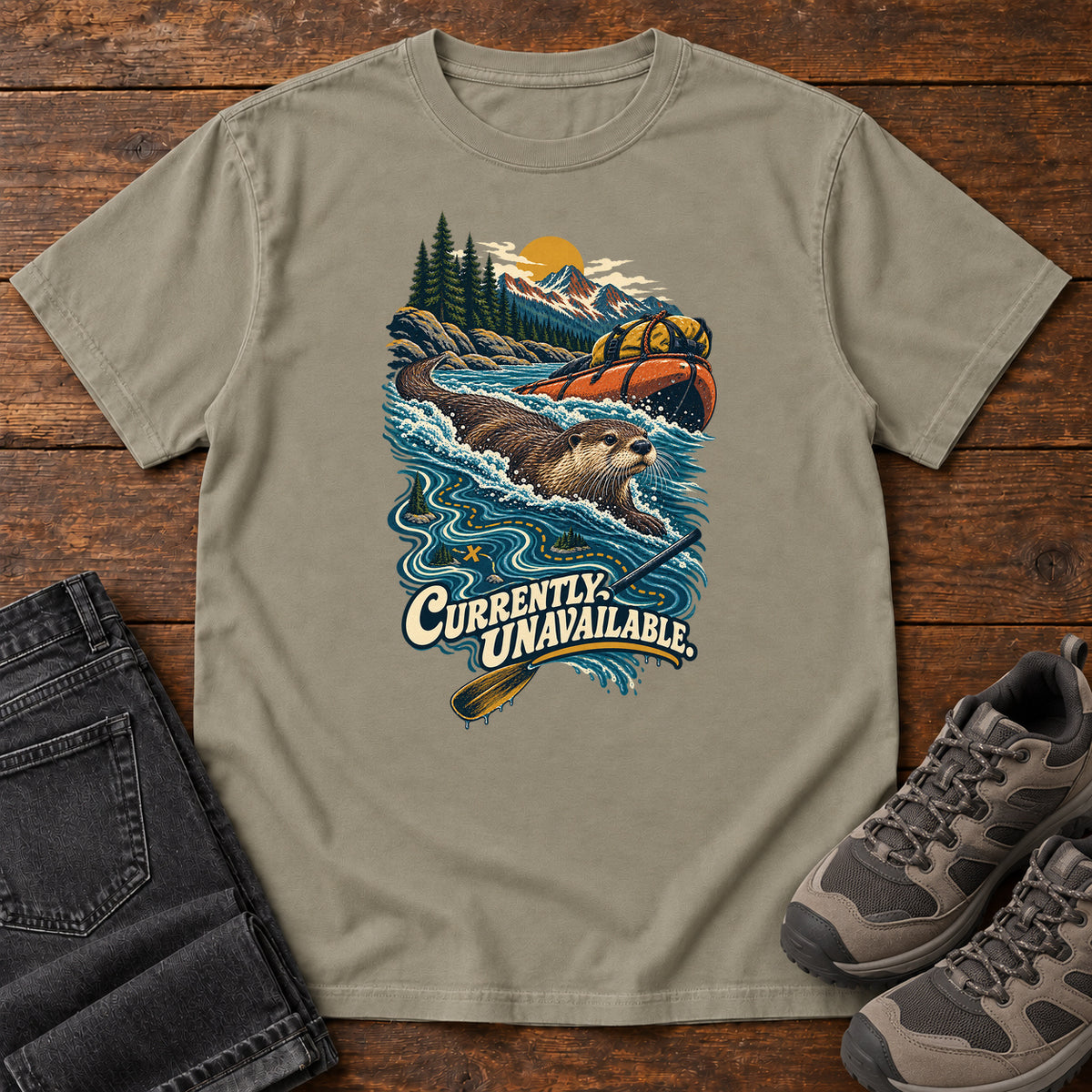 Currently Unavailable Otter Kayak T-Shirt in Sandstone