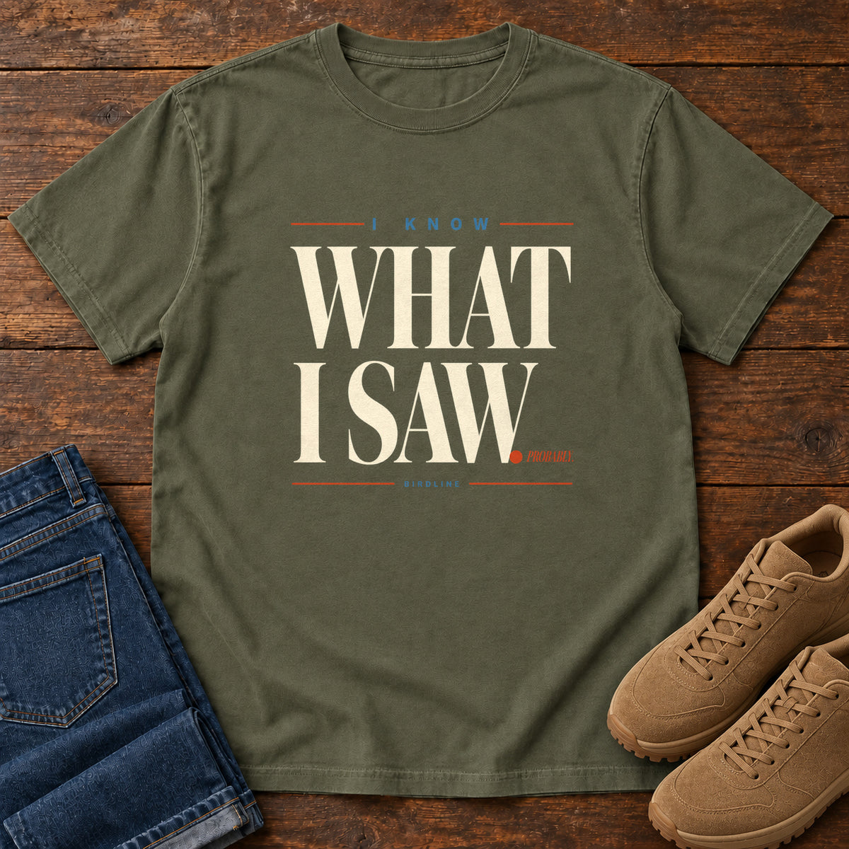 I Know What I Saw Variant T-Shirt in Sage