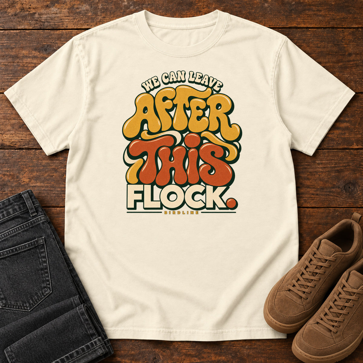 We Can Leave After This Flock T-Shirt in Ivory