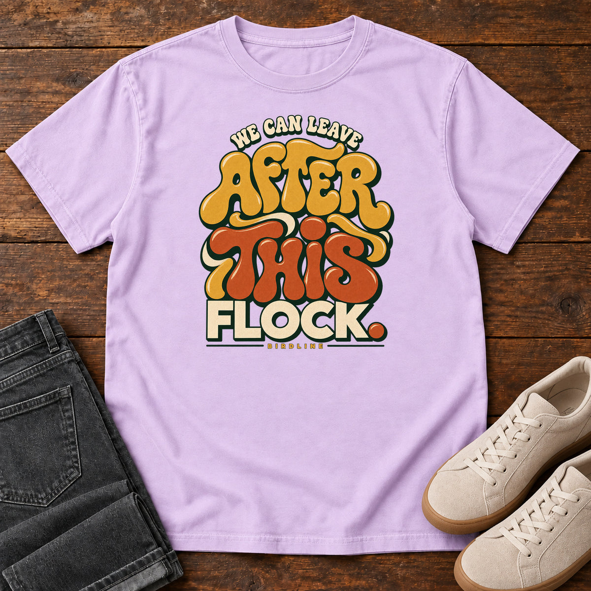 We Can Leave After This Flock T-Shirt in Orchid
