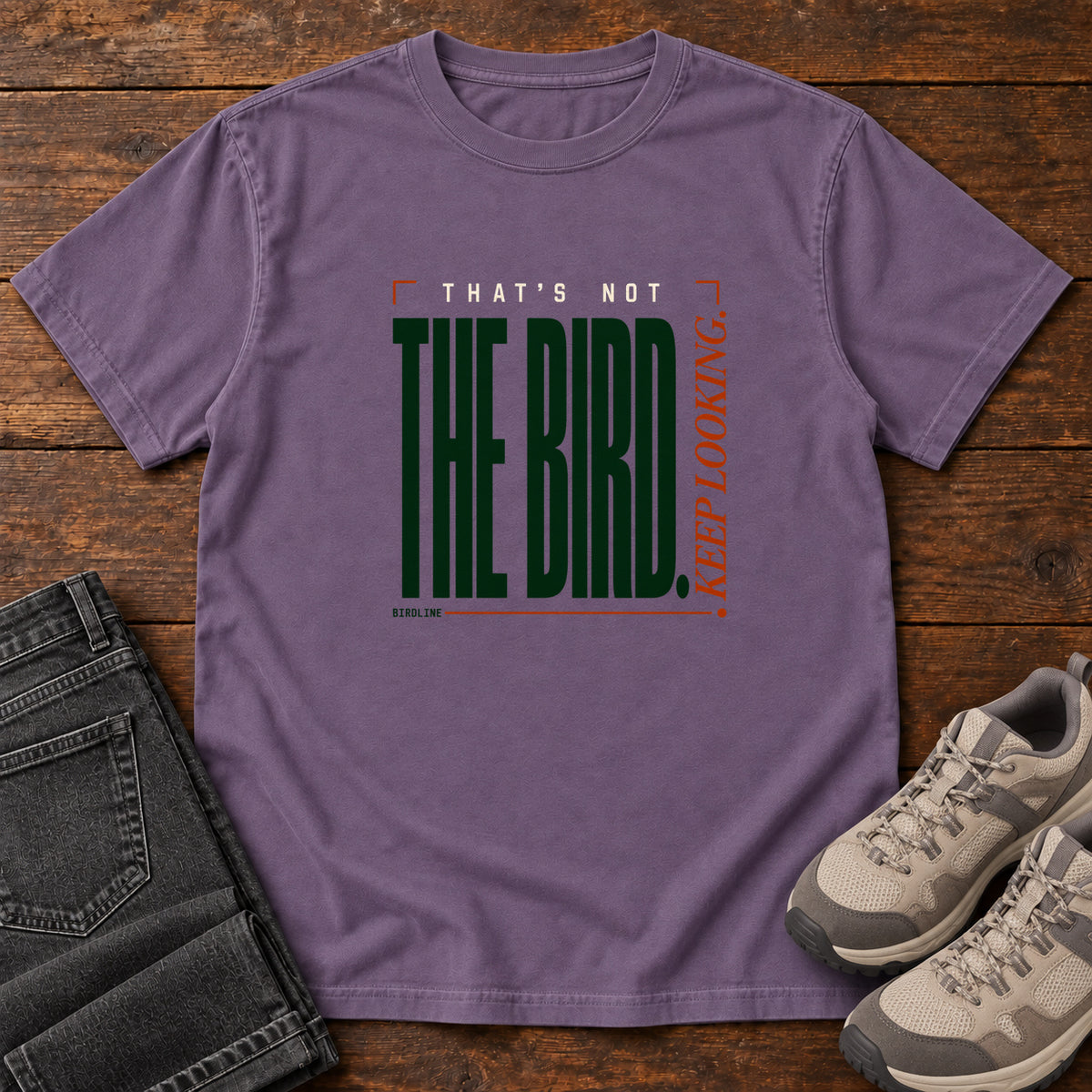 That's Not the Bird I Keep Looking T-Shirt in Grape