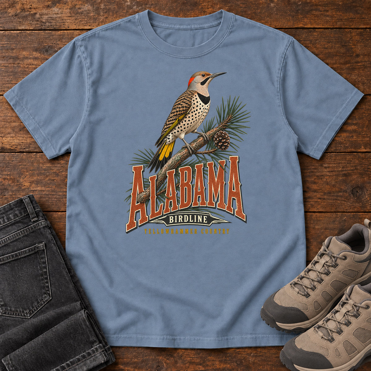 Alabama Yellowhammer Country T-Shirt in Blue Jean