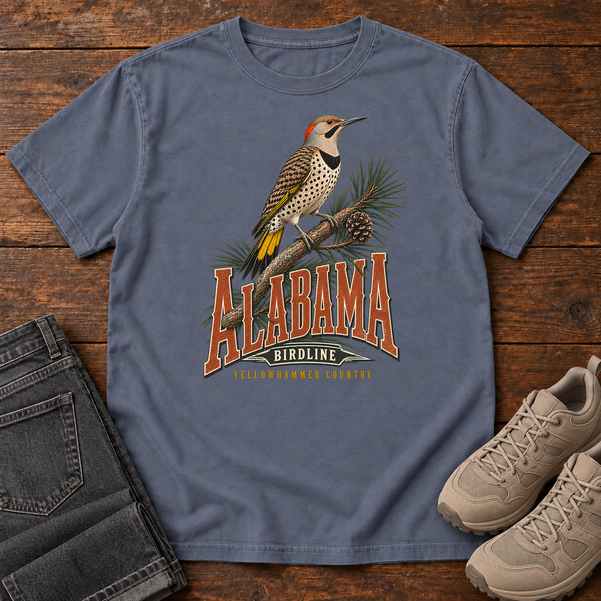 Alabama Yellowhammer Country T-Shirt in Denim