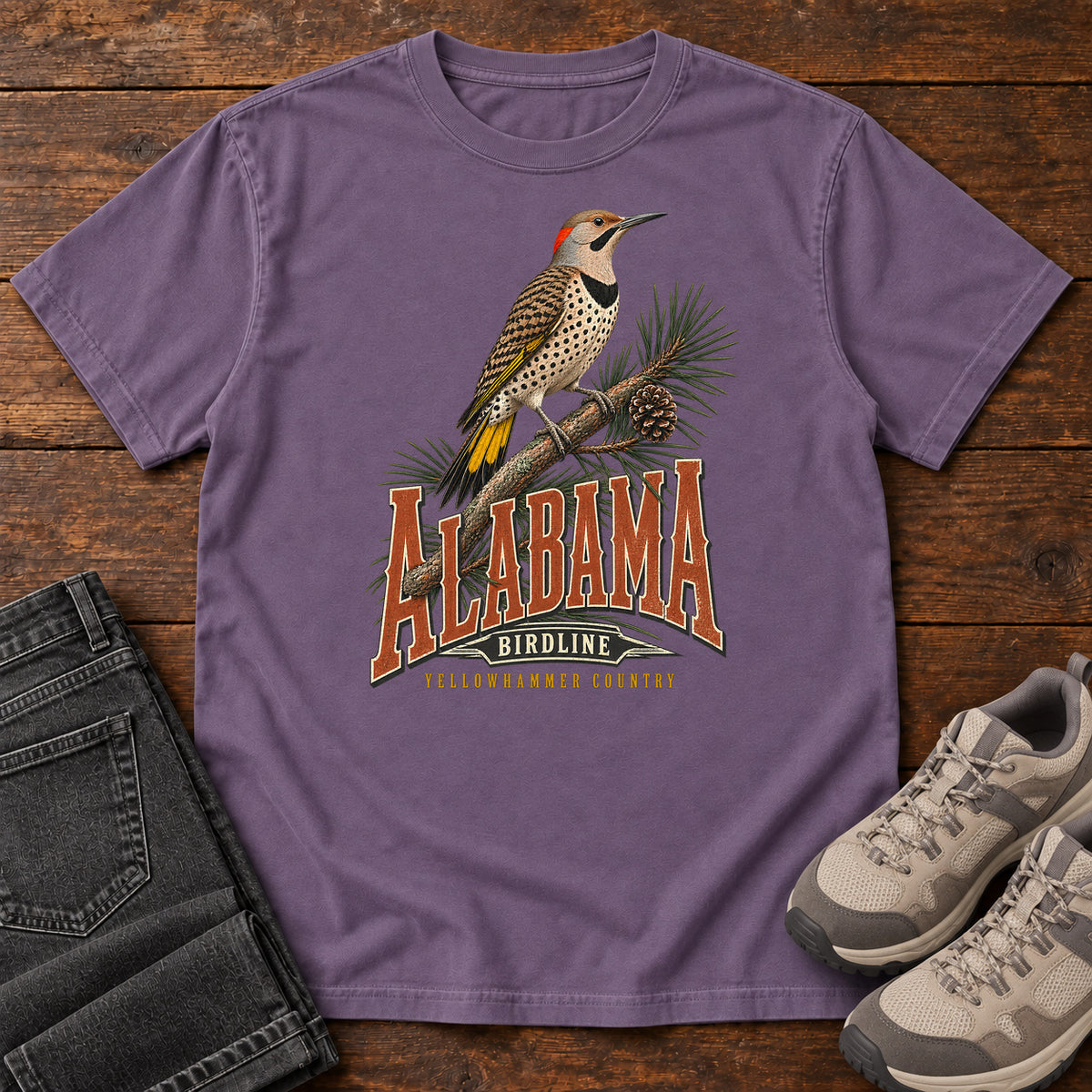 Alabama Yellowhammer Country T-Shirt in Grape