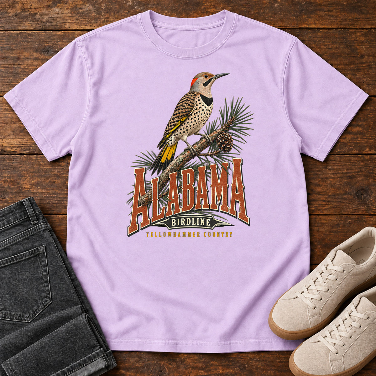 Alabama Yellowhammer Country T-Shirt in Orchid