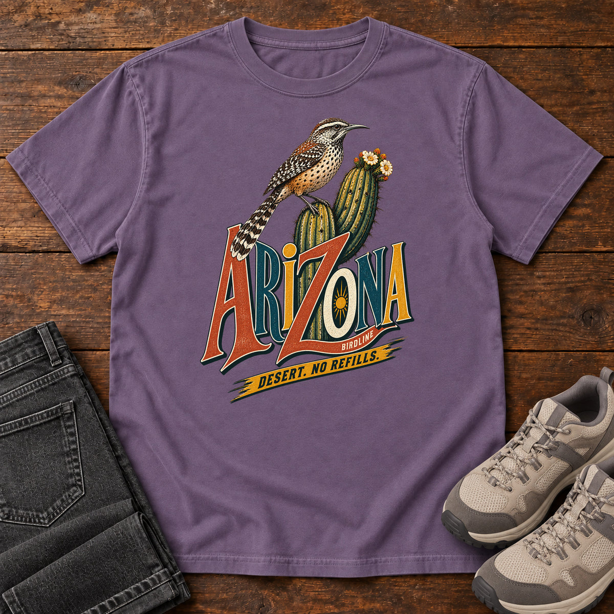 Arizona Desert No Refills T-Shirt in Grape