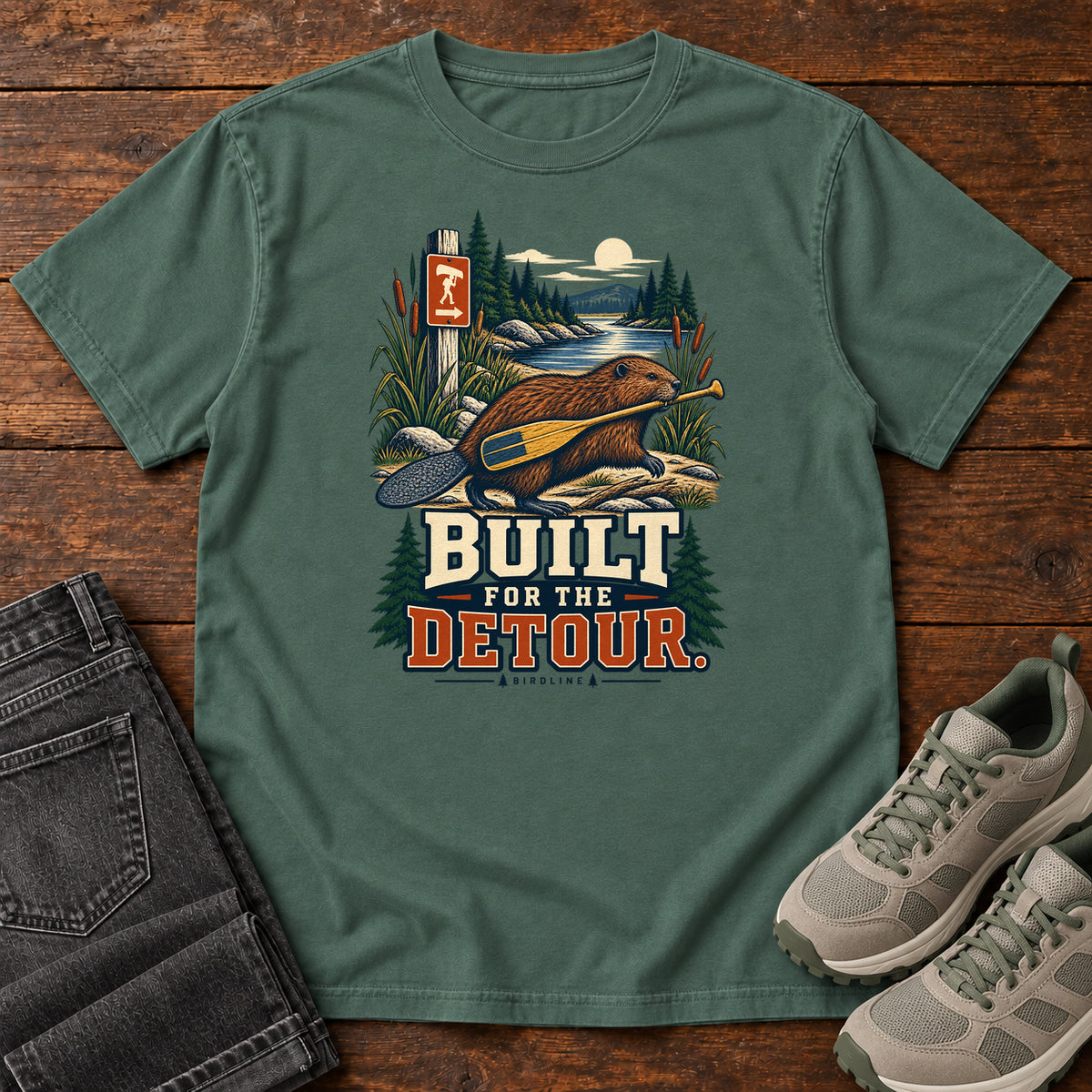 Built for the Detour Beaver T-Shirt in Blue Spruce