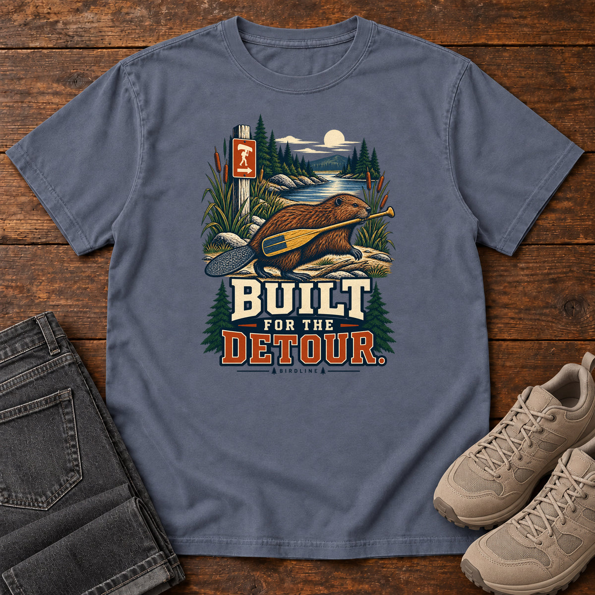 Built for the Detour Beaver T-Shirt in Denim