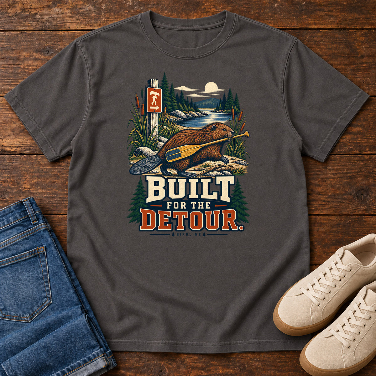 Built for the Detour Beaver T-Shirt in Graphite