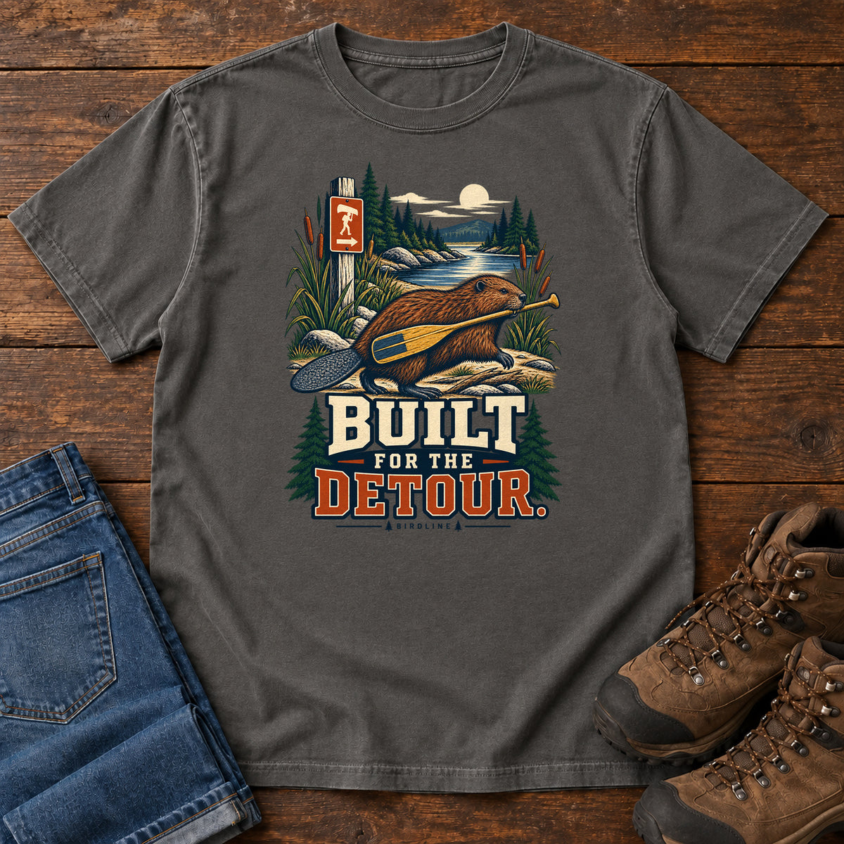 Built for the Detour Beaver T-Shirt in Pepper