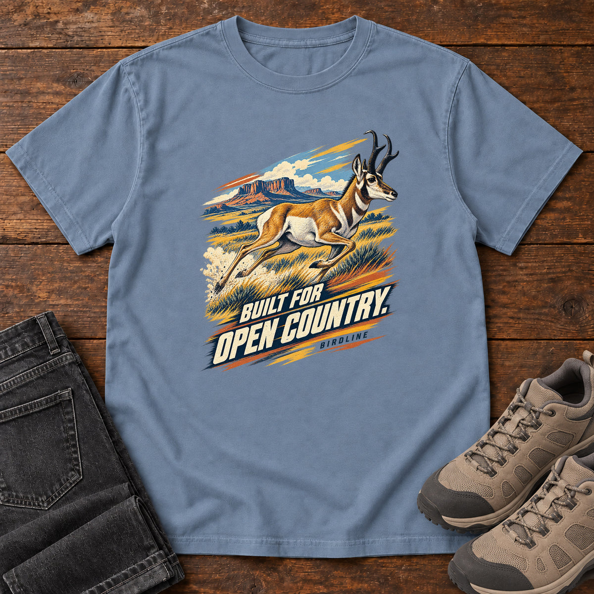 Built for Open Country Pronghorn T-Shirt in Blue Jean