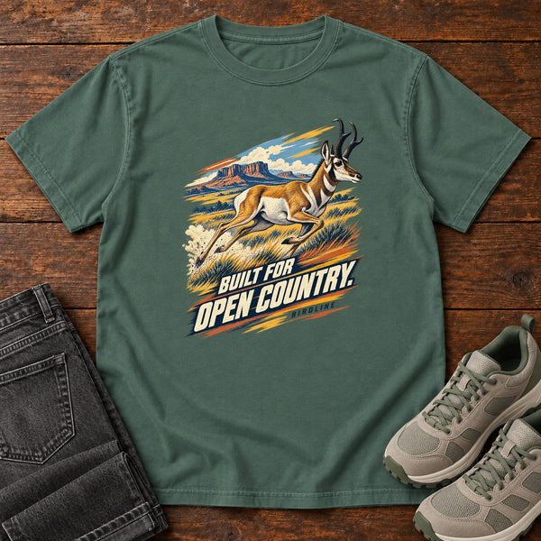 Built for Open Country Pronghorn T-Shirt in Blue Spruce, front view