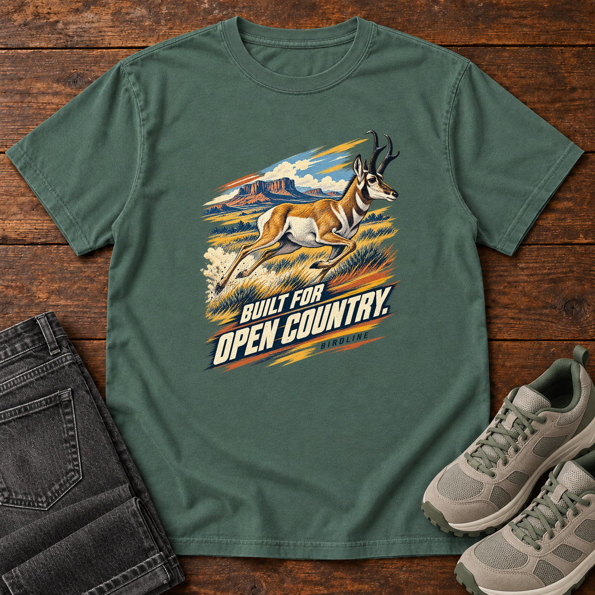 Built for Open Country Pronghorn T-Shirt in Blue Spruce