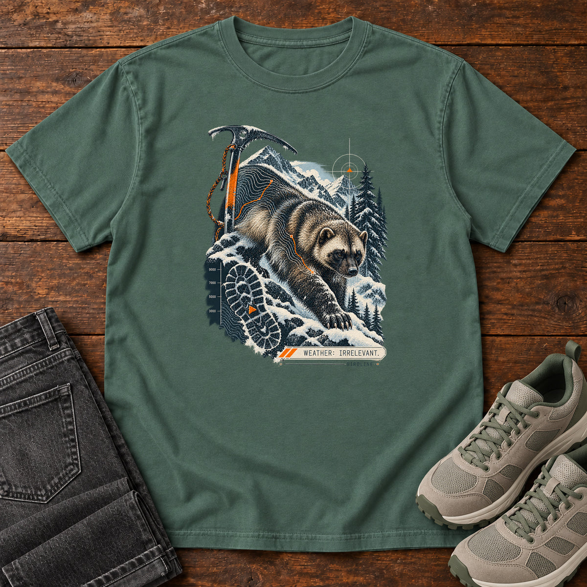 Weather Irrelevant Wolverine T-Shirt in Blue Spruce