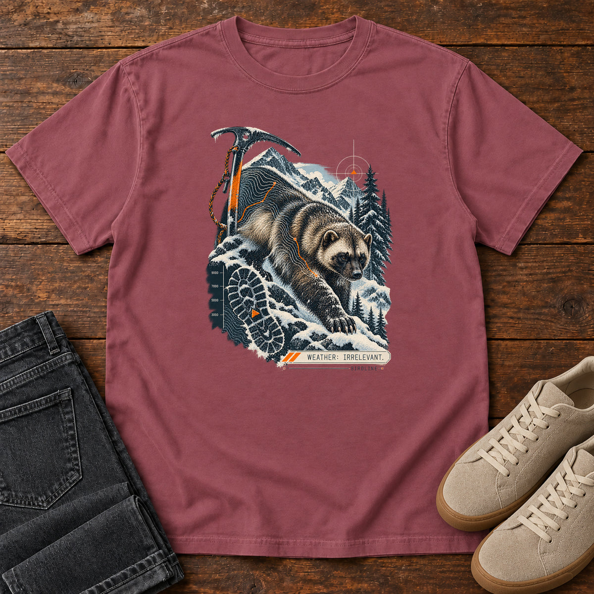 Weather Irrelevant Wolverine T-Shirt in Brick